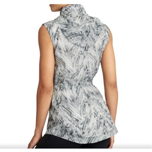 Athleta XS Gray Marble Hooded Active Vest | Lightweight Zip Sleeveless XS - Picture 2 of 11